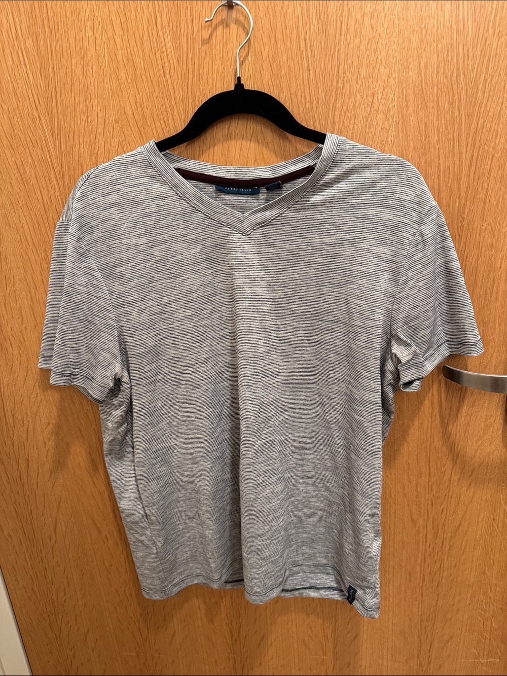 Perry Ellis Heather Gray Short-Sleeve V-Neck Tee